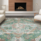 Distressed Cream and Green Tiled(Green)