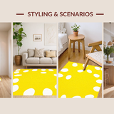 Ultra Soft Area Rug, Non Slip, Stain Resistant, Washable Area Rugs for Living Room, Bedroom, Joyful Abstract Playful Composition(Yellow)