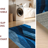 Ultra Soft Area Rug, Non Slip, Stain Resistant, Washable Area Rugs for Living Room, Bedroom, Serene Indigo and Cream Nature Fusion(Blue)