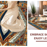 Ultra Soft Area Rug, Non Slip, Stain Resistant, Washable Area Rugs for Living Room, Bedroom, Traditional Cultural Motif Elegance(Brown)