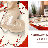 Ultra Soft Area Rug, Non Slip, Stain Resistant, Washable Area Rugs for Living Room, Bedroom, Warm Earthy Floral Arrangement(Red)