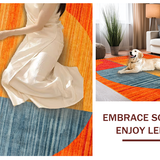 Ultra Soft Area Rug, Non Slip, Stain Resistant, Washable Area Rugs for Living Room, Bedroom, Whimsical Eclectic Patterned Mat(Orange)