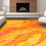 Ultra Soft Area Rug, Non Slip, Stain Resistant, Washable Area Rugs for Living Room, Bedroom, Whimsical Shaggy Orange Yellow Fusion(Yellow)