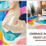 Ultra Soft Area Rug, Non Slip, Stain Resistant, Washable Area Rugs for Living Room, Bedroom, Bold Modern Artistic Expression(Blue)
