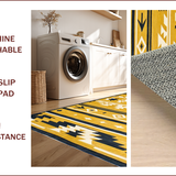Ultra Soft Area Rug, Non Slip, Stain Resistant, Washable Area Rugs for Living Room, Bedroom, Earthy Toned Tribal Print Elegance(Yellow)