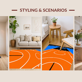 Ultra Soft Area Rug, Non Slip, Stain Resistant, Washable Area Rugs for Living Room, Bedroom, Youthful Urban Sport Theme(Orange)