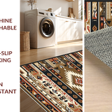 Ultra Soft Area Rug, Non Slip, Stain Resistant, Washable Area Rugs for Living Room, Bedroom, Southwest Earthy Geometric Elegance(Brown)