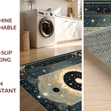 Ultra Soft Area Rug, Non Slip, Stain Resistant, Washable Area Rugs for Living Room, Bedroom, Mystical Sunburst Artistry(Gold)