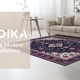 Ultra Soft Area Rug, Non Slip, Stain Resistant, Washable Area Rugs for Living Room, Bedroom, Vibrant Trellis Motif in Blue(Blue)
