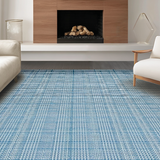 Ultra Soft Area Rug, Non Slip, Stain Resistant, Washable Area Rugs for Living Room, Bedroom, Chic Geometric Trellis Composition(Blue)