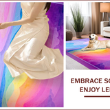 Ultra Soft Area Rug, Non Slip, Stain Resistant, Washable Area Rugs for Living Room, Bedroom, Whimsical Dreamy Spectrum Pattern(Purple)