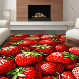 Ultra Soft Area Rug, Non Slip, Stain Resistant, Washable Area Rugs for Living Room, Bedroom, Cheerful Fruit-Shaped Decorative Piece(Red)