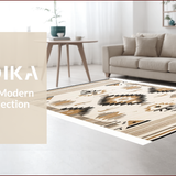 Ultra Soft Area Rug, Non Slip, Stain Resistant, Washable Area Rugs for Living Room, Bedroom, Stylish Modern Diamond Pattern(Beige)