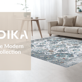 Ultra Soft Area Rug, Non Slip, Stain Resistant, Washable Area Rugs for Living Room, Bedroom, Rustic Gray Floral Reverie(Ivory)