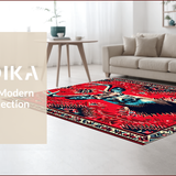 Ultra Soft Area Rug, Non Slip, Stain Resistant, Washable Area Rugs for Living Room, Bedroom, Nature-Inspired Sika Deer Faux Hide Carpet(Red)
