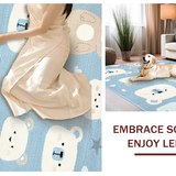 Ultra Soft Area Rug, Non Slip, Stain Resistant, Washable Area Rugs for Living Room, Bedroom, Serene Pastel Cartoon Imagery(Blue)
