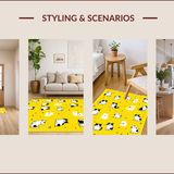 Ultra Soft Area Rug, Non Slip, Stain Resistant, Washable Area Rugs for Living Room, Bedroom, Soft Earthy Tones with Whimsy(Yellow)
