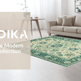 Ultra Soft Area Rug, Non Slip, Stain Resistant, Washable Area Rugs for Living Room, Bedroom, Charming Vintage Lattice Influence(Ivory)