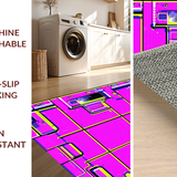 Ultra Soft Area Rug, Non Slip, Stain Resistant, Washable Area Rugs for Living Room, Bedroom, Eclectic Multicolored Graphic Arrangement(Purple)