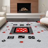 Ultra Soft Area Rug, Non Slip, Stain Resistant, Washable Area Rugs for Living Room, Bedroom, Dynamic Contemporary Dice Artwork(Black)