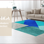 Ultra Soft Area Rug, Non Slip, Stain Resistant, Washable Area Rugs for Living Room, Bedroom, Modern Abstract Stain Resistant Living Room(Blue) - ODIKA