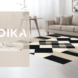 Ultra Soft Area Rug, Non Slip, Stain Resistant, Washable Area Rugs for Living Room, Bedroom, Refined Modern Lattice Design(Beige)