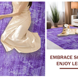 Ultra Soft Area Rug, Non Slip, Stain Resistant, Washable Area Rugs for Living Room, Bedroom, Chic Eclectic Gradient Look(Purple)