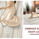 Ultra Soft Area Rug, Non Slip, Stain Resistant, Washable Area Rugs for Living Room, Bedroom, Timeless Warm Beige Aesthetic(Beige)