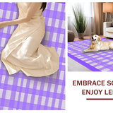Ultra Soft Area Rug, Non Slip, Stain Resistant, Washable Area Rugs for Living Room, Bedroom, Contemporary Purple Tiled Motif(Purple)