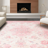 Ultra Soft Area Rug, Non Slip, Stain Resistant, Washable Area Rugs for Living Room, Bedroom, Vibrant Spring Garden Aesthetic(Pink)