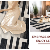 Ultra Soft Area Rug, Non Slip, Stain Resistant, Washable Area Rugs for Living Room, Bedroom, Sophisticated Neutral Contrast Design(Gray)