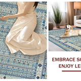 Ultra Soft Area Rug, Non Slip, Stain Resistant, Washable Area Rugs for Living Room, Bedroom, Delightful Blue Bow Accent Rug for Trendy Preppy Room Decor(Blue)