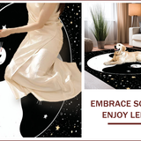 Ultra Soft Area Rug, Non Slip, Stain Resistant, Washable Area Rugs for Living Room, Bedroom, Charming Cat-Inspired Yin Yang Design(Black)