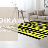 Ultra Soft Area Rug, Non Slip, Stain Resistant, Washable Area Rugs for Living Room, Bedroom, Elegant Striped Safari Charm(Yellow)