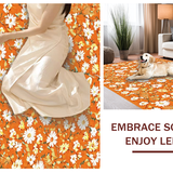Ultra Soft Area Rug, Non Slip, Stain Resistant, Washable Area Rugs for Living Room, Bedroom, Charming Contemporary Floral Style(Orange)