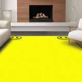 Ultra Soft Area Rug, Non Slip, Stain Resistant, Washable Area Rugs for Living Room, Bedroom, Retro Inspired Smiley Vibe(Yellow)