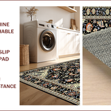 Ultra Soft Area Rug, Non Slip, Stain Resistant, Washable Area Rugs for Living Room, Bedroom, Sophisticated Floral Paisley Aesthetic(Black)