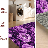 Ultra Soft Area Rug, Non Slip, Stain Resistant, Washable Area Rugs for Living Room, Bedroom, Stylish Modern Botanical Print(Purple)