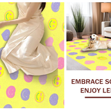 Ultra Soft Area Rug, Non Slip, Stain Resistant, Washable Area Rugs for Living Room, Bedroom, Soft Colorful Smiley Pattern(Yellow)