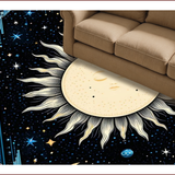 Ultra Soft Area Rug, Non Slip, Stain Resistant, Washable Area Rugs for Living Room, Bedroom, Celestial Moonlit Starburst Design(Blue)