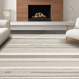 Ultra Soft Area Rug, Non Slip, Stain Resistant, Washable Area Rugs for Living Room, Bedroom, Sophisticated Minimalist Striped Palette(Gray)