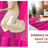 Ultra Soft Area Rug, Non Slip, Stain Resistant, Washable Area Rugs for Living Room, Bedroom, Chic Pastel Zebra Pattern(Pink)