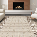Ultra Soft Area Rug, Non Slip, Stain Resistant, Washable Area Rugs for Living Room, Bedroom, Rustic Tan Brown Geometric Design(Beige)
