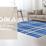 Fresh Playful Light Blue Grid Style(Blue)