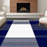 Elegant Minimalist Blue Plaid Design(Blue)