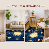 Ultra Soft Area Rug, Non Slip, Stain Resistant, Washable Area Rugs for Living Room, Bedroom, Mystical Night Sky Imagery(Blue)