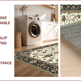 Ultra Soft Area Rug, Non Slip, Stain Resistant, Washable Area Rugs for Living Room, Bedroom, Classic Vintage Botanical Motif(Beige)