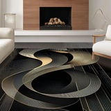 Ultra Soft Area Rug, Non Slip, Stain Resistant, Washable Area Rugs for Living Room, Bedroom, Refined Transitional Monochrome Style(Gold)