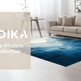 Ultra Soft Area Rug, Non Slip, Stain Resistant, Washable Area Rugs for Living Room, Bedroom, Serene Misty Forest Aesthetic(Blue)