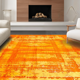 Ultra Soft Area Rug, Non Slip, Stain Resistant, Washable Area Rugs for Living Room, Bedroom, Trendy Vibrant Swirled Color Canvas(Orange)